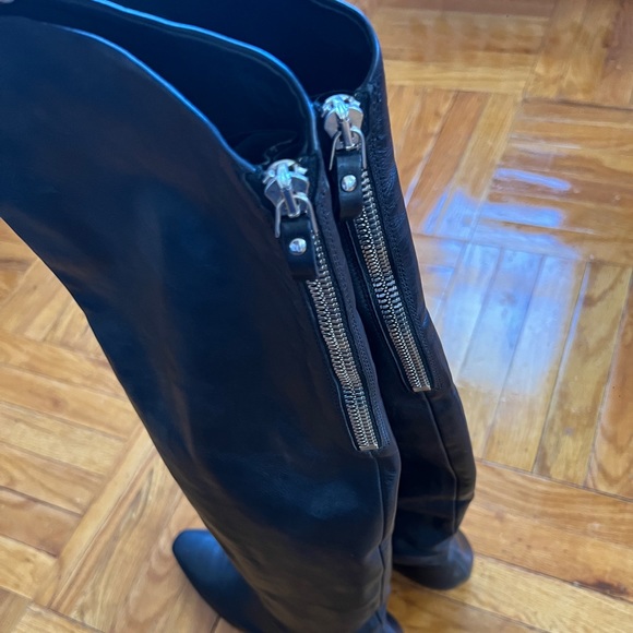 Vic Matie Black Leather Over the Knee Mini Wedge Boot 7-7.5 - Picture 6 of 7